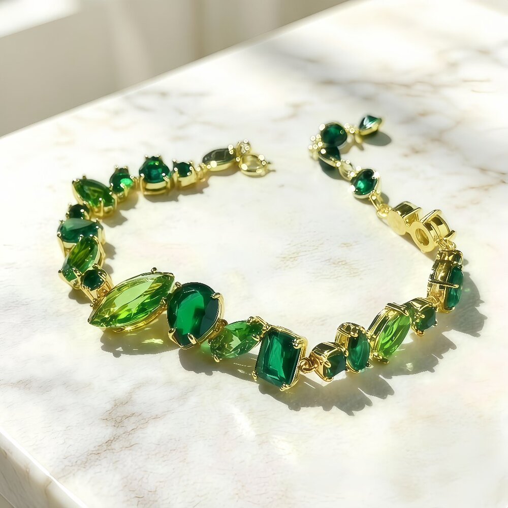 Swarovski Gema Green Dopamine Bracelet Mixed Cut Bracelet for Women